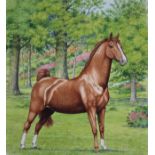 Peter Barrett (British, B. 1935) "Saddlebred Horse" Signed lower left. Original Watercolor