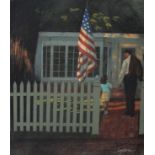 Tom Lydon (B. 1944) "Flag over Porch"