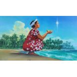 Dennis Lyall (B. 1946) "Marshallese Woman & Star"