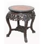 Signed, Highly Carved Chinese Side Table