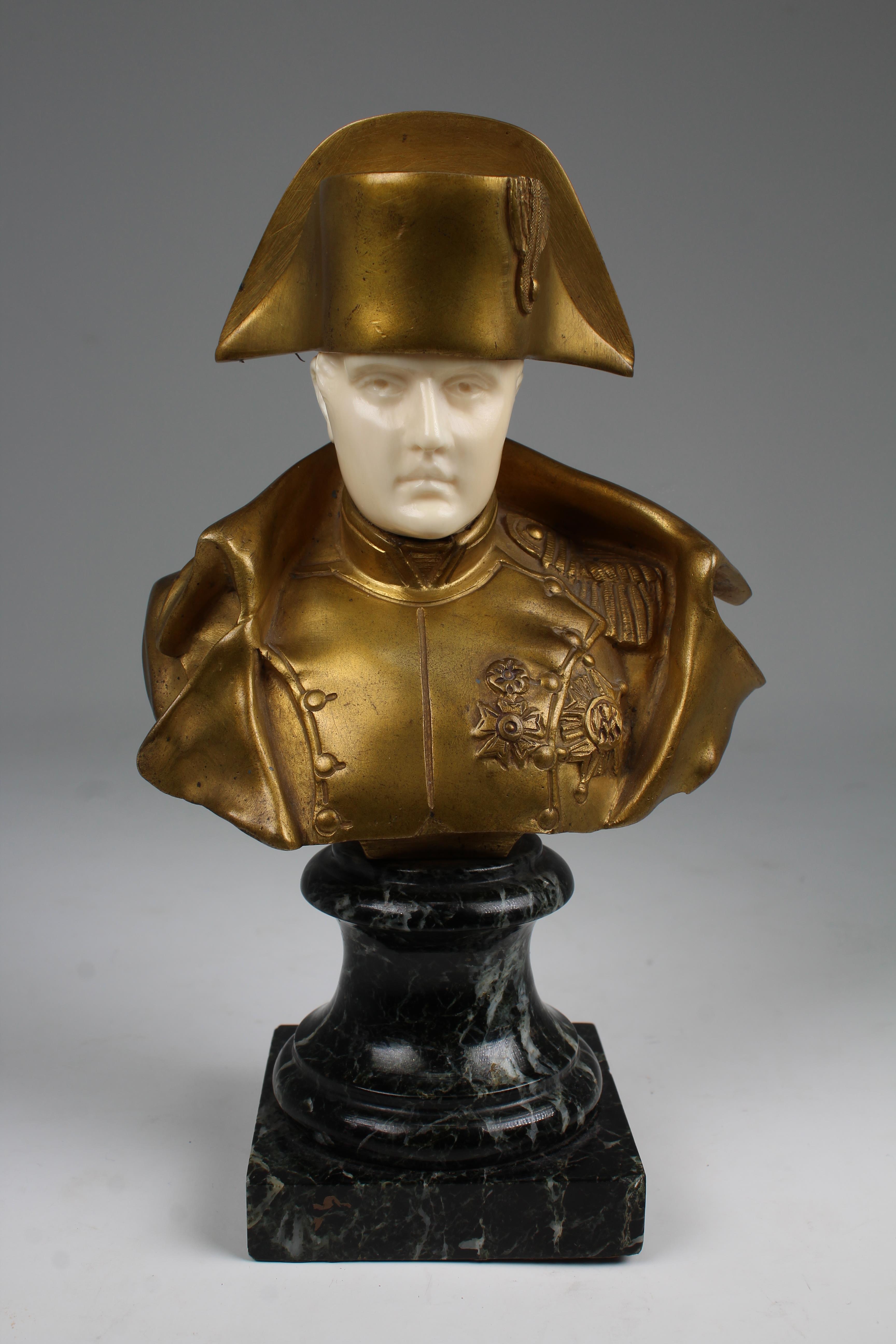 Canova, Gilt Bronze Naploean Bust on Marble Base - Image 2 of 10