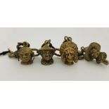 Antique Multiethnic Metal Charm Bracelet