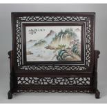 Signed, Chinese Porcelain Landscape Plaque