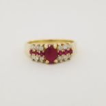 14K Gold Ruby & Diamond Ring