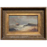 R. Salmon, 19th C. Coastal Painting with Figures