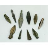 (10) Ancient Bronze Arrowheads, ca.1st Millennium