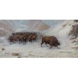Gherman Komlev (1933 - 2000) "Cattle in Snow"