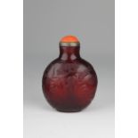 19th C. Chinese Ruby Red Glass Snuff Bottle