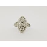 14K WG Art Deco Diamond Ring