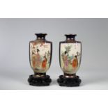 Signed, (2) Japanese Meiji Period Kinkozan Vases