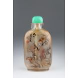 1908 Interior Painted Glass Snuff Bottle