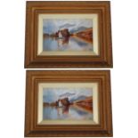 2 European School Landscape Paintings, Monogrammed