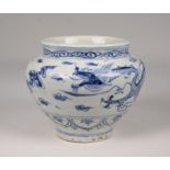 Chinese, Blue/White Dragon Vase