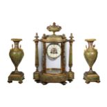 Important Tiffany & Co. Champleve 3 Pc Clock Set