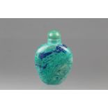 Chinese Carved Azurite-Malachite Snuff Bottle