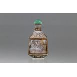 Chinese Mother of Pearl Carved Snuff Bottle