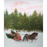 Tom McNeely (B. 1935) "Christmas Tree in Sleigh"