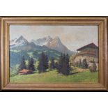 F. Brandt, Signed European Alpine Scene