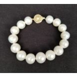 14K Gold 12mm South Sea Pearl Bracelet