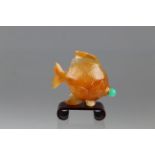 Chinese Carved Carnelian 'Fish' Snuff Bottle