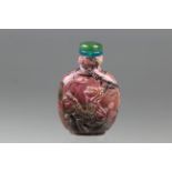 Carved Dragon Quartz Chinese Snuff Bottle