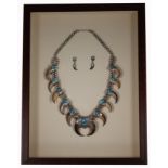 Navajo Turquoise/Bear Claw Necklace and Earrings