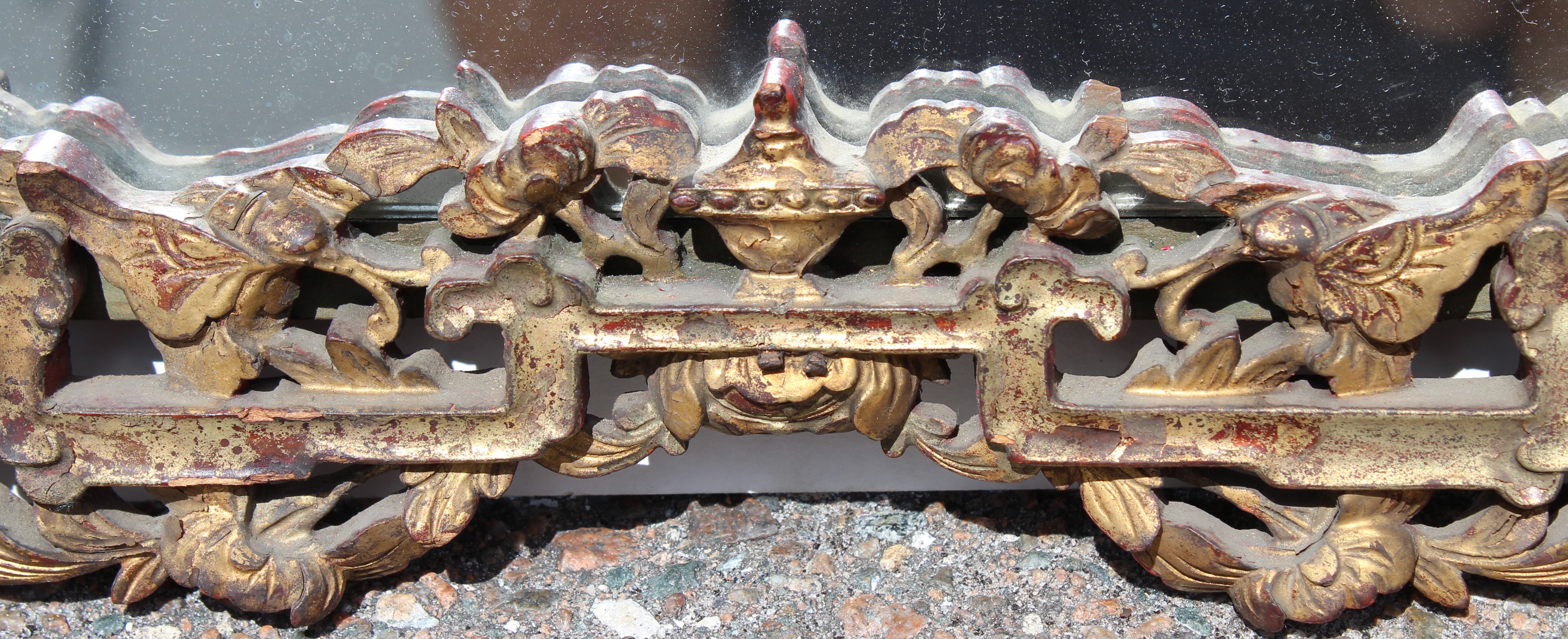 Pair, Antique Carved/Gilt Figural Chinese Mirrors - Image 5 of 10