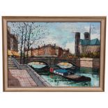 Signed Linari French Canal Scene