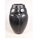 LALIQUE Black Scarab Vase