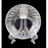 LALIQUE Signed "Tete de Lion" Crystal Ashtray