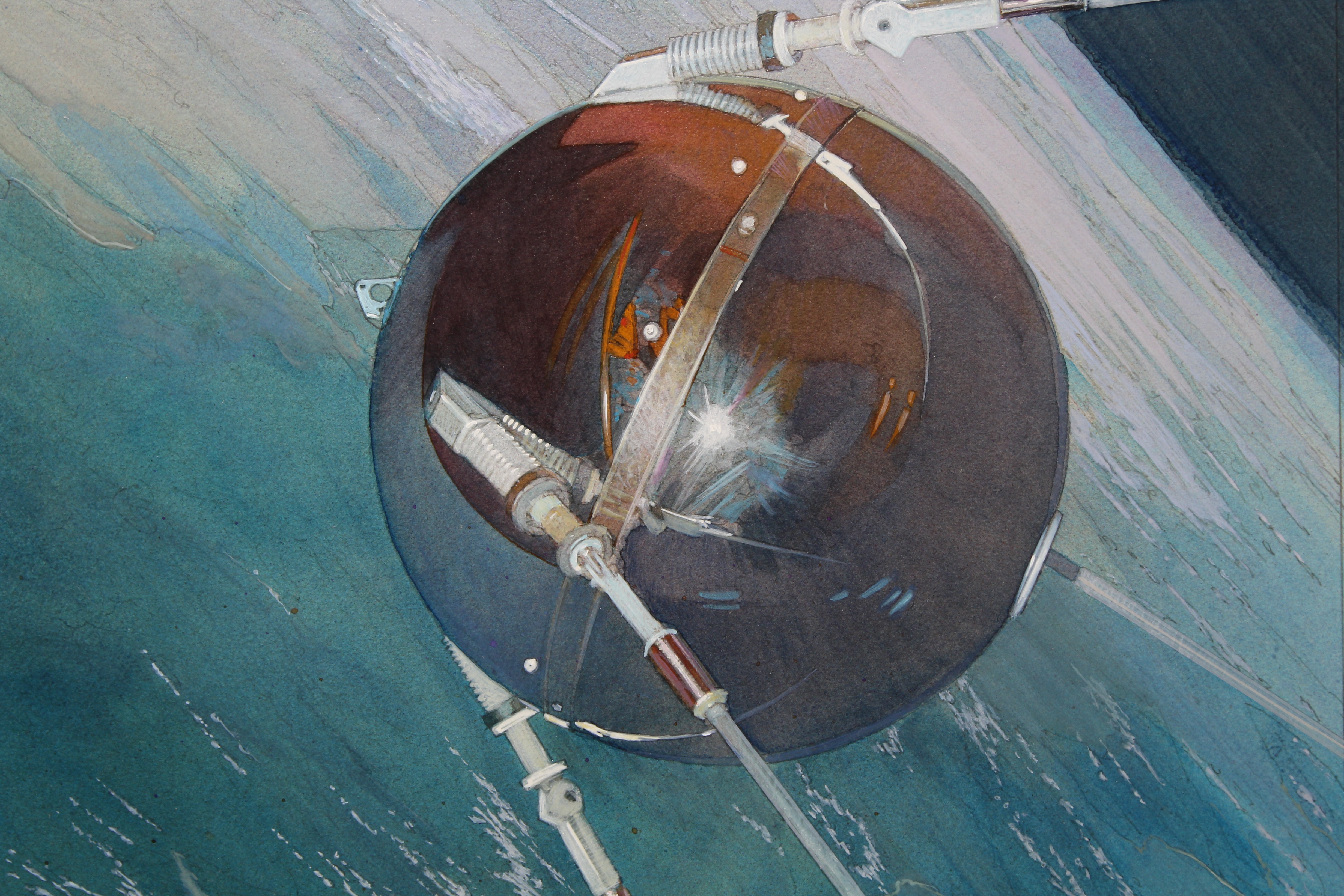 Mark Schuler (B. 1951) "First Man-Made Satellite" - Image 2 of 4