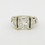 4.6ctw Diamond 14k White Gold Engagement Ring