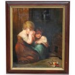 Signed, Antique Painting Painting of Children