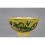 Chinese Yellow-Ground Porcelain Bowl. Marked