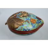 Chinese Cloisonne Pomegranate Form Covered Box