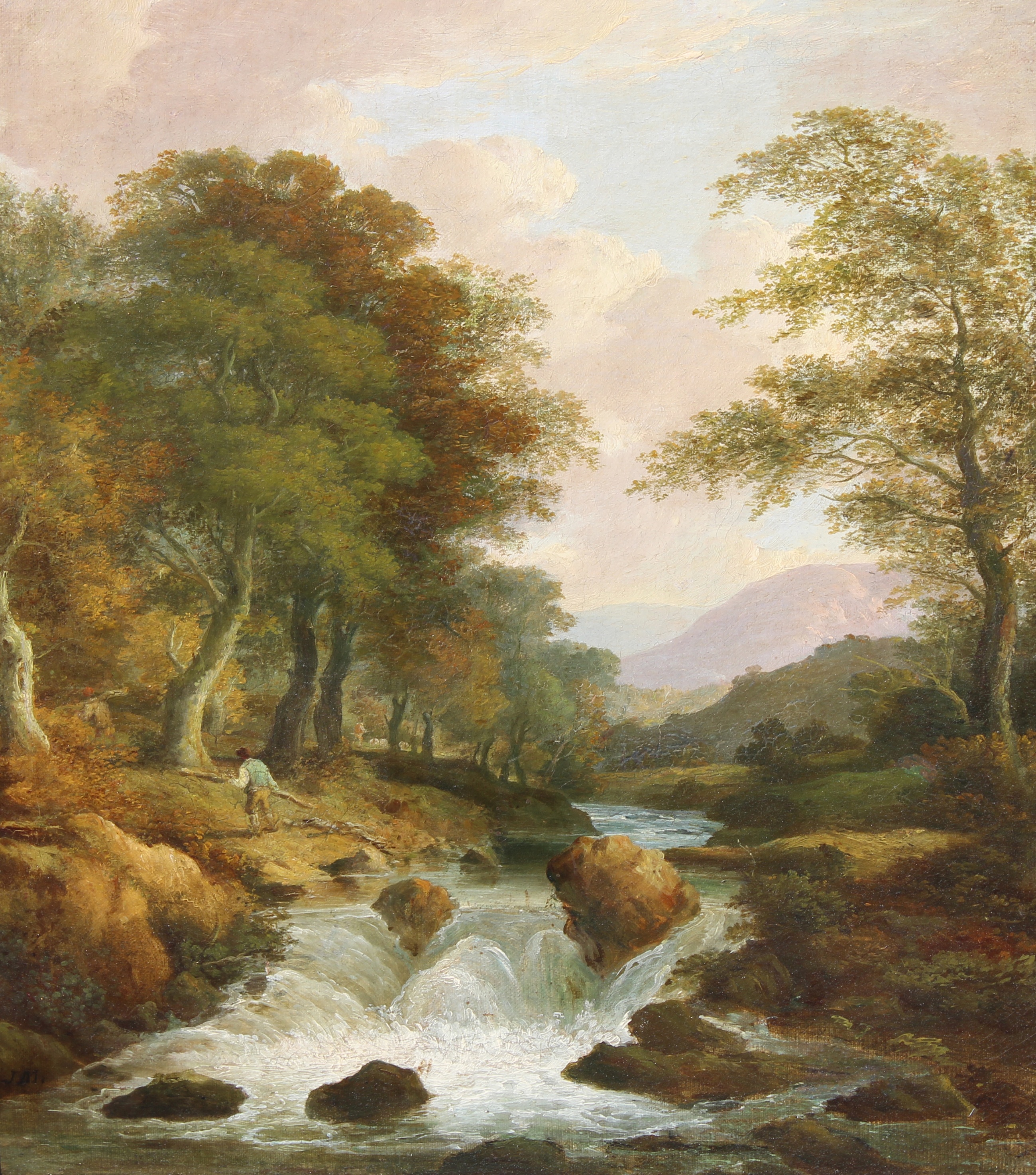 Signed, Hudson River School Figure Near Stream - Image 2 of 5