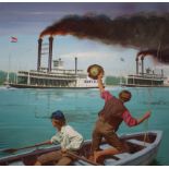 Ed Vebell (1921 - 2018) "Steamboat Race"