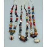 (3) Necklaces w/ Assorted Ancient Beads