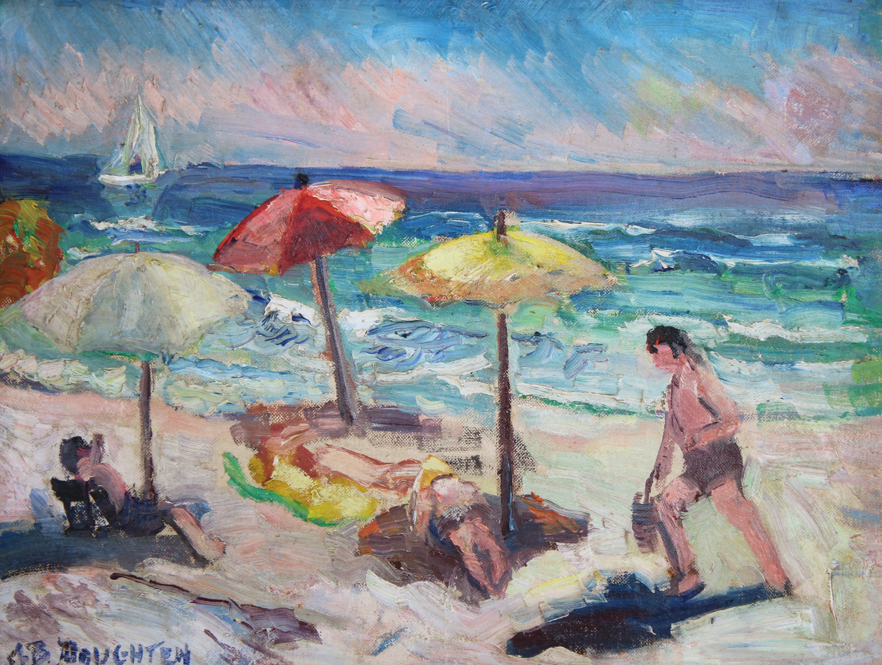 Alice Doughten (1880 - 1969) Atlantic City Beach - Image 2 of 5