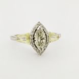 14K White Gold Marquise Diamond Ring