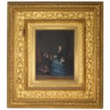 19th C. European School Interior Painting. Signed