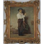 Antique Painting of a Young Man, Signed