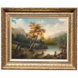 19th C. Hudson River School Landscape with Figure