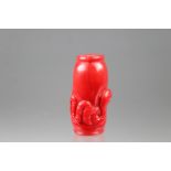 Chinese Carved Coral Snuff Bottle