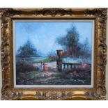 Vintage French Landscape, Signed