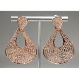 18K Rose Gold 6ctw Diamond Fan Earrings