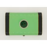 14K Gold, Enamel & Jade Cigarette Case