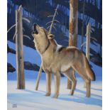 Chuck Ripper (B. 1929) "Grey Wolf Howling"