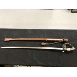 Edged Weapons: Victorian dress sword with scabbard and acid etched blade.