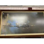 Prints: Barrie A.F. Clark "Supermarine Spitfire". Framed and glazed. 41ins. x 22¼ins.